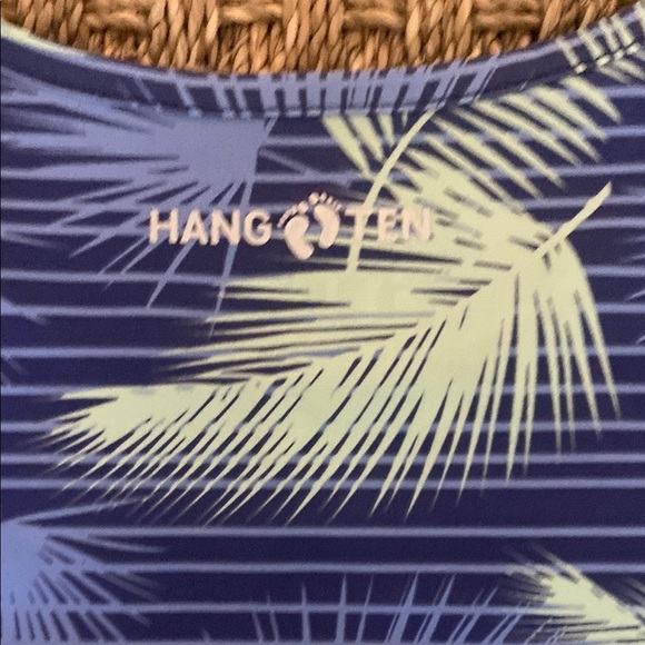 Hang Ten Blue and Green Palm Leaf Pattern Rash Guard sz Med - Picture 10 of 10